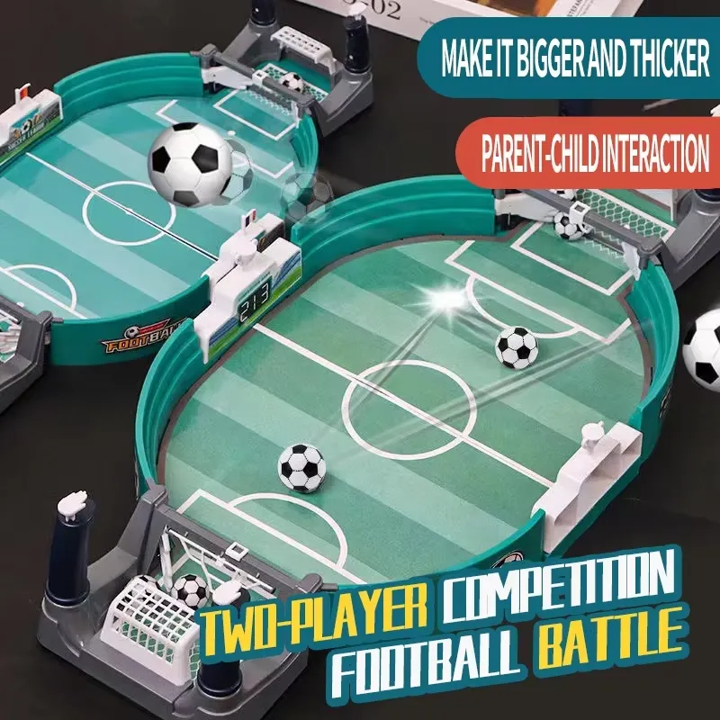 Kids Education Table - โต๊ะฟุตบอลขนาดใหญ่ ของเล่นเกมเสริมพัฒนาการ โต๊ะฟุตบอลแบบสองฝั่งสำหรับการเล่นแบบโต้ตอบระหว่างพ่อแม่และลูก เหมาะสำหรับความสนุกสนานในครอบครัว
