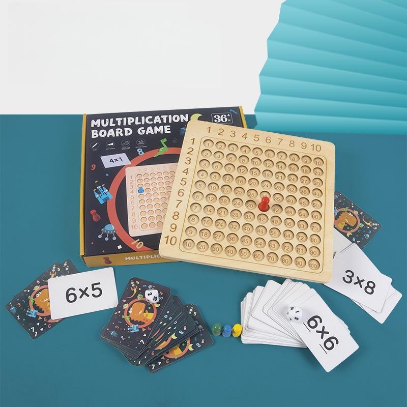 Kids Education Table - ตารางสูตรคูณสำหรับเด็ก เกมกระดานเรียนรู้ตัวเลข ของเล่นเสริมพัฒนาการเด็กเล็ก กระดานสูตรคูณไม้ เกมกระดานคณิตศาสตร์
