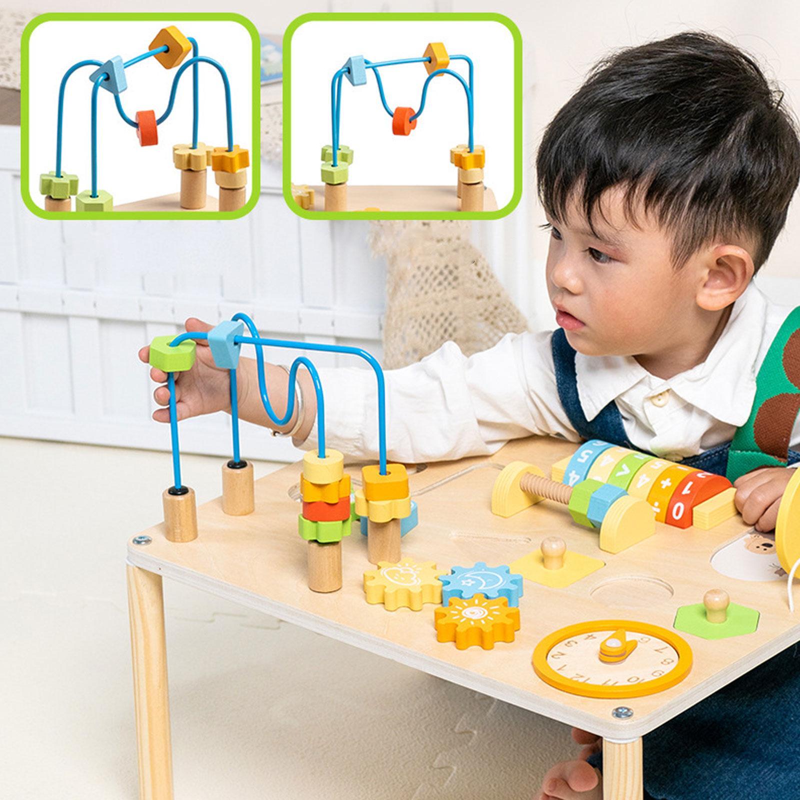 Kids Education Table - โต๊ะกิจกรรมเสริมพัฒนาการ รูปทรงเฟือง บล็อก ของเล่นเสริมทักษะ สำหรับเด็กอายุ 1