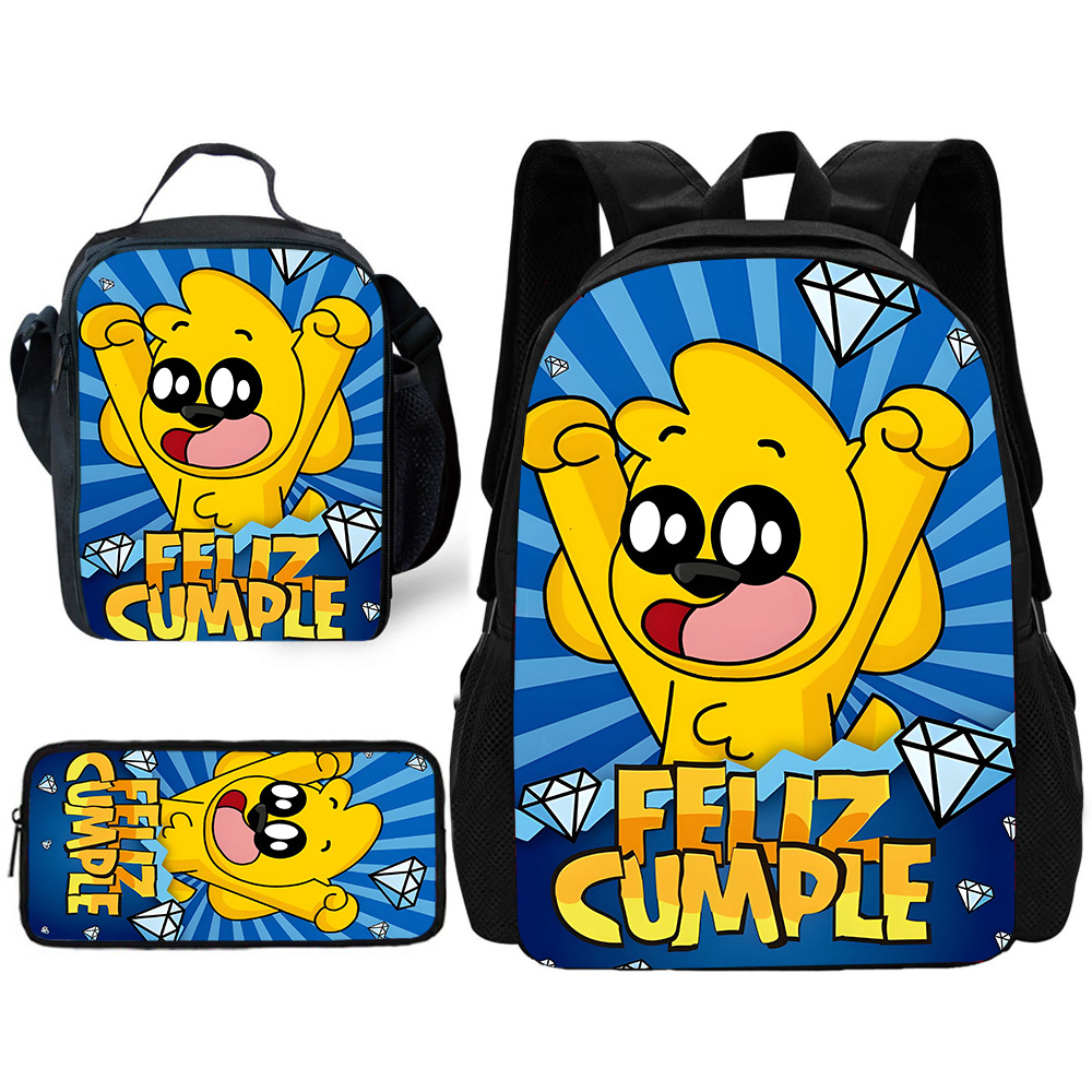Kids Education School - เด็ก Casual Mikecracks การ์ตูน Compadretesls กระเป๋าเป้สะพายหลังพร้อมถุงอาหารกลางวัน,