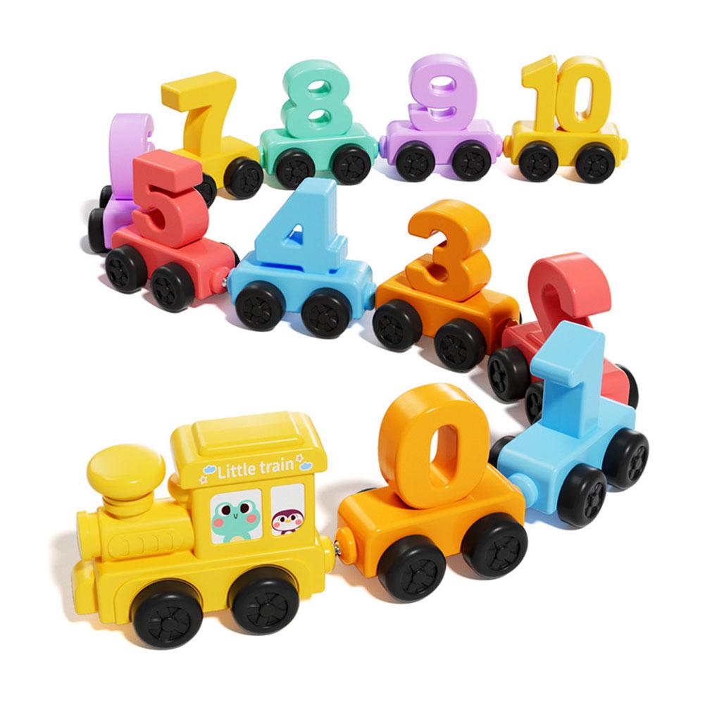 Kids Educational Resources - ชุดรถไฟของเล่นไม้เสริมพัฒนาการแบบมอนเตสซอรี่ ของเล่นรถไฟแม่เหล็กตัวเลข ชุดเรียนรู้พัฒนาการทางปัญญาสำหรับเด็กเล็ก
