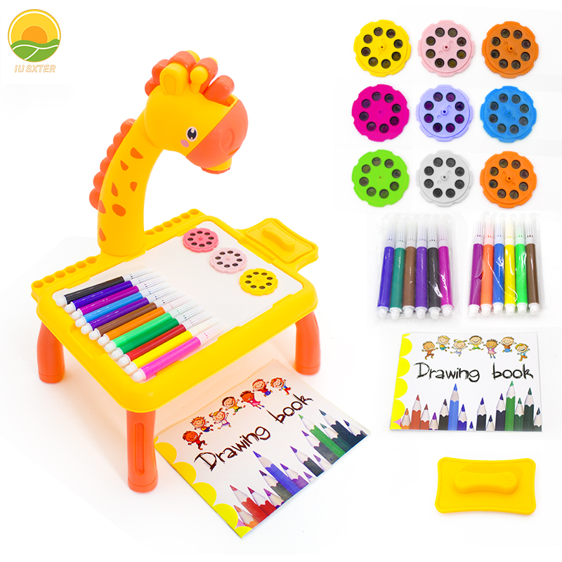Kids Education Table - กระดานวาดภาพของเล่นสำหรับเด็กผู้ชายชุดเครื่องมือ Buku Pena ฉายภาพสำหรับเด็กผู้หญิงของขวัญ3ปี