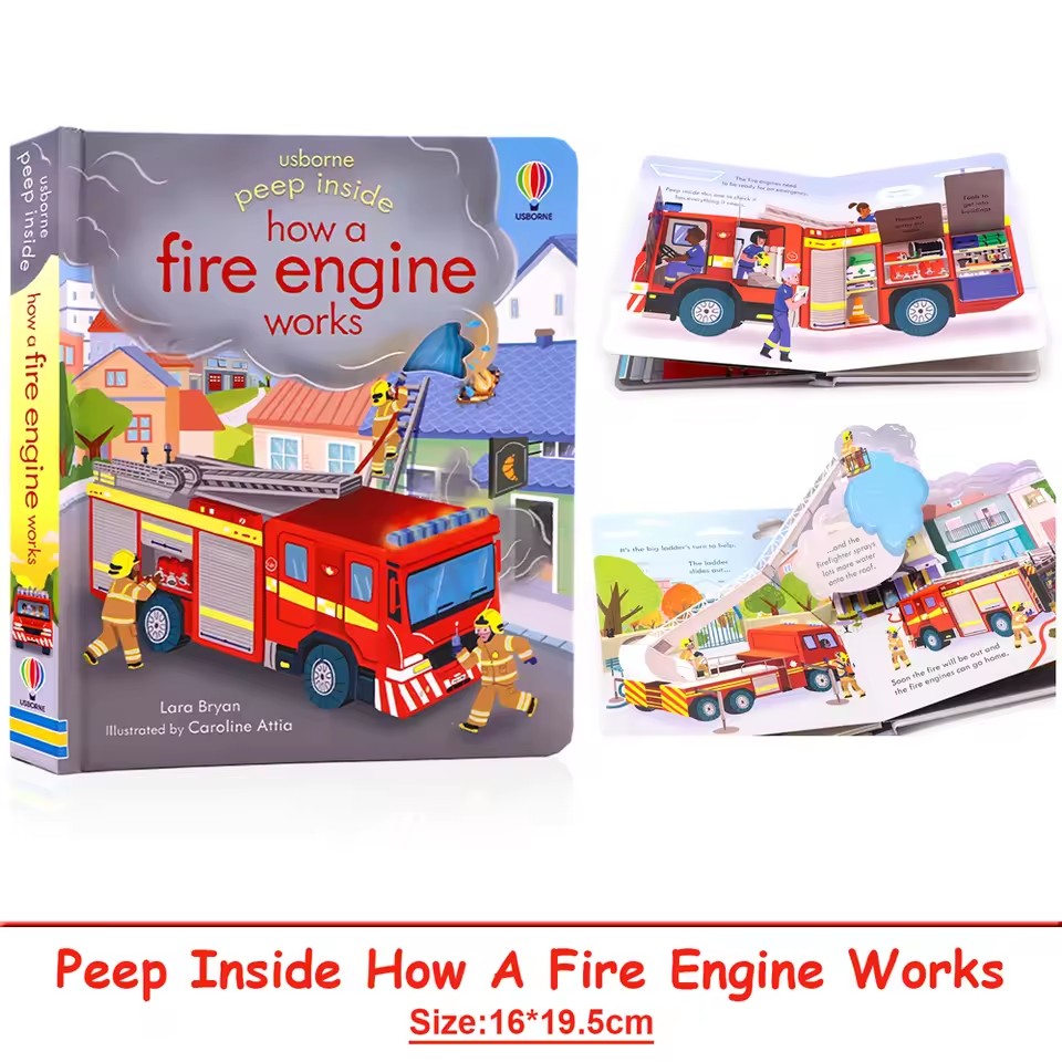 Usborne Peep Inside How A Fire - Kid Education บทวิจารณ์และราคา