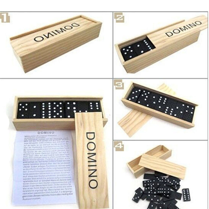 28 ชิ้น/เซ็ตเกมกระดานโดมิโนไม้ - Kids Education Table บทวิจารณ์และราคา