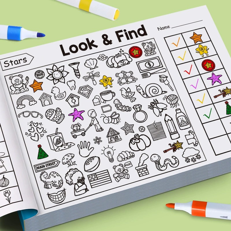 สมุดระบายสีมองแล้วหา สำหรับเด็ - Kid Education บทวิจารณ์และราคา